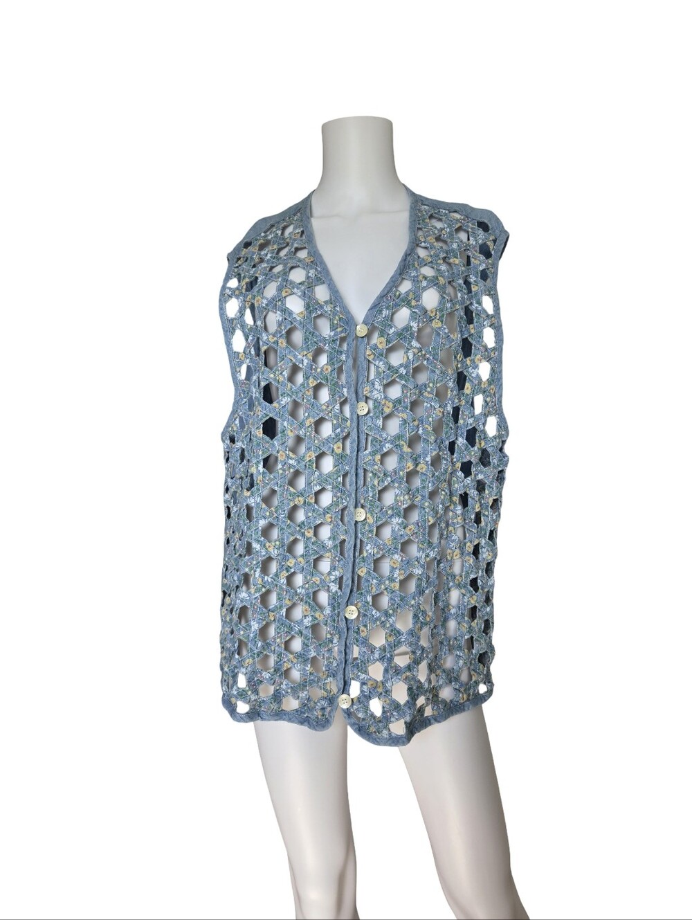 Vintage Susan Bristol Vest Sleeveless Cottagecore Floral Womens Plus Size 3X